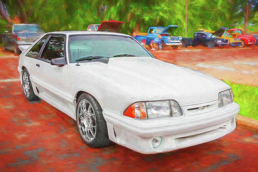  1990 White Ford GT 5 0 Mustang X108 #1990 Photograph by Rich Franco