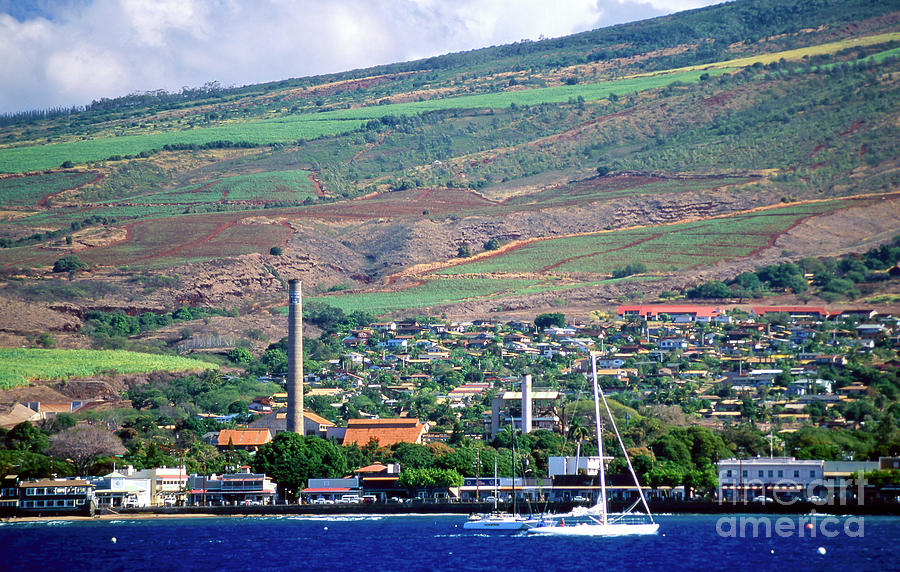 1994 Pioneer Mill, Front Street and Lahaina Town Photograph by Jim Cazel