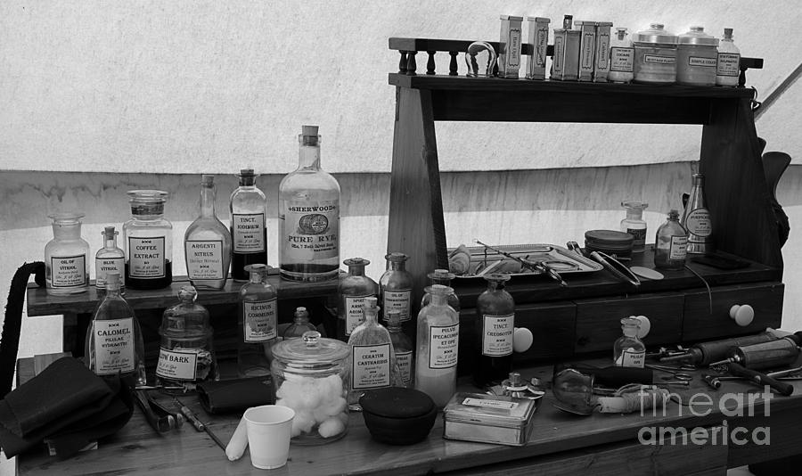 19th Century Medicine #2 BW Photograph by Kae Cheatham