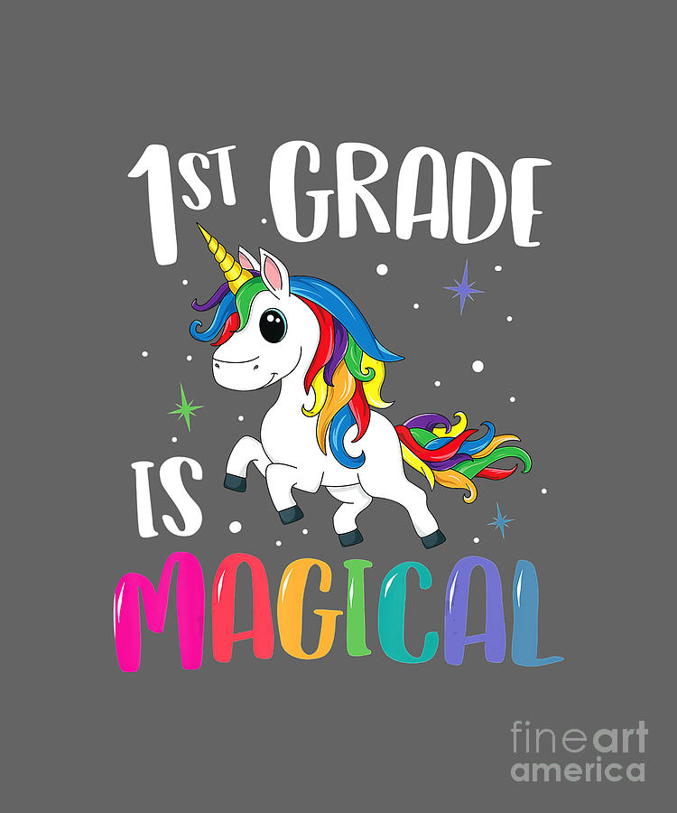 1st Grade Is Magical Unicorn Back to School Tapestry - Textile by Han ...