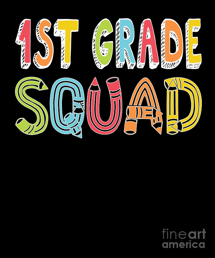 1st Grade Squad Back To School First Grade Student Party design Digital ...