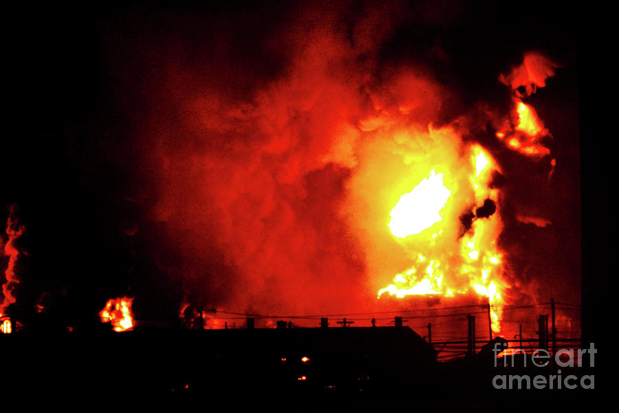 1-07-83-Texaco Gasoline Tank Farm Storage Explosion-Newark NJ #2 Photograph by Steven Spak