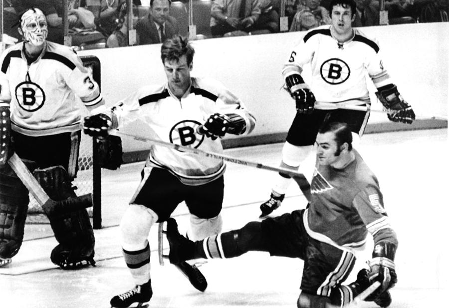 1970 Stanley Cup Final - Game 2:  Boston Bruins v St. Louis Blues #2 Photograph by B Bennett