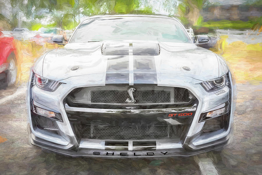  2020 Silver Ford Mustang Shelby GT500 X142 #2020 Photograph by Rich Franco