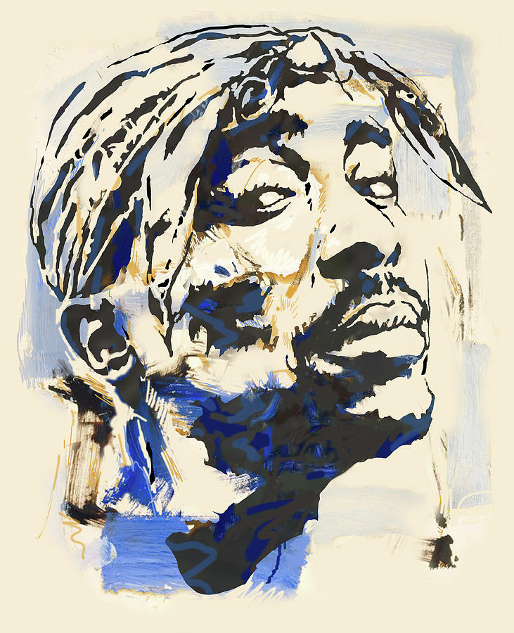 1996 Mixed Media - 2pac Tupac Shakur pop art poster by Kim Wang