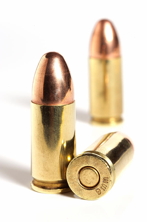 9mm Bullets #2 Photograph by Chuck Eckert