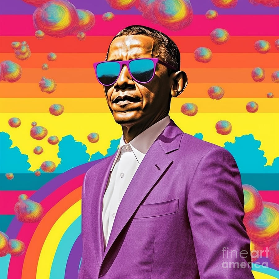 a  album  cover  of  neat  young  Barack  Obama  by Asar Studios Painting