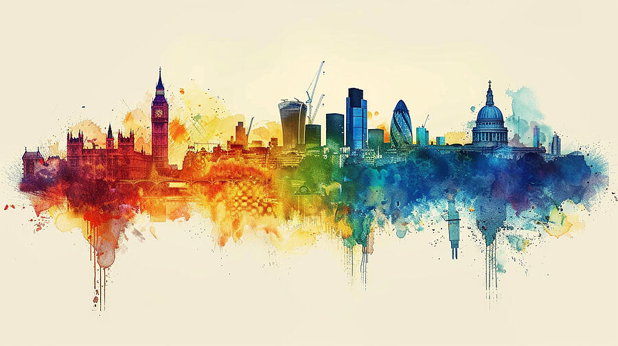 a colourful draw ng of the London sky l ne - 427803f6-5033-462c-956a-17992360bfe2 1 Digital Art