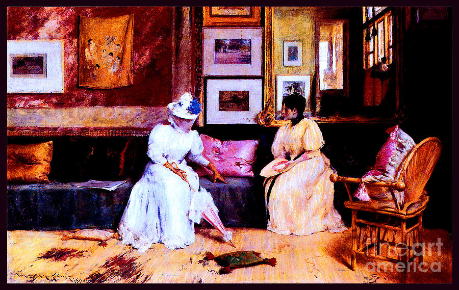 A Friendly Call 1895 #2 Painting by William Merritt Chase
