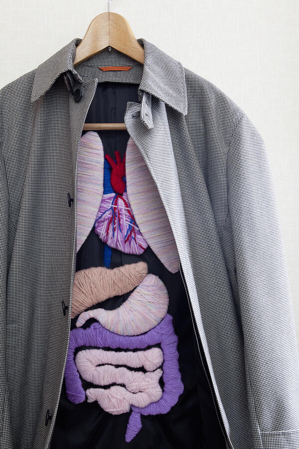 A  jacket with the applique of the internal organs #2 Photograph by Hiroshi Watanabe