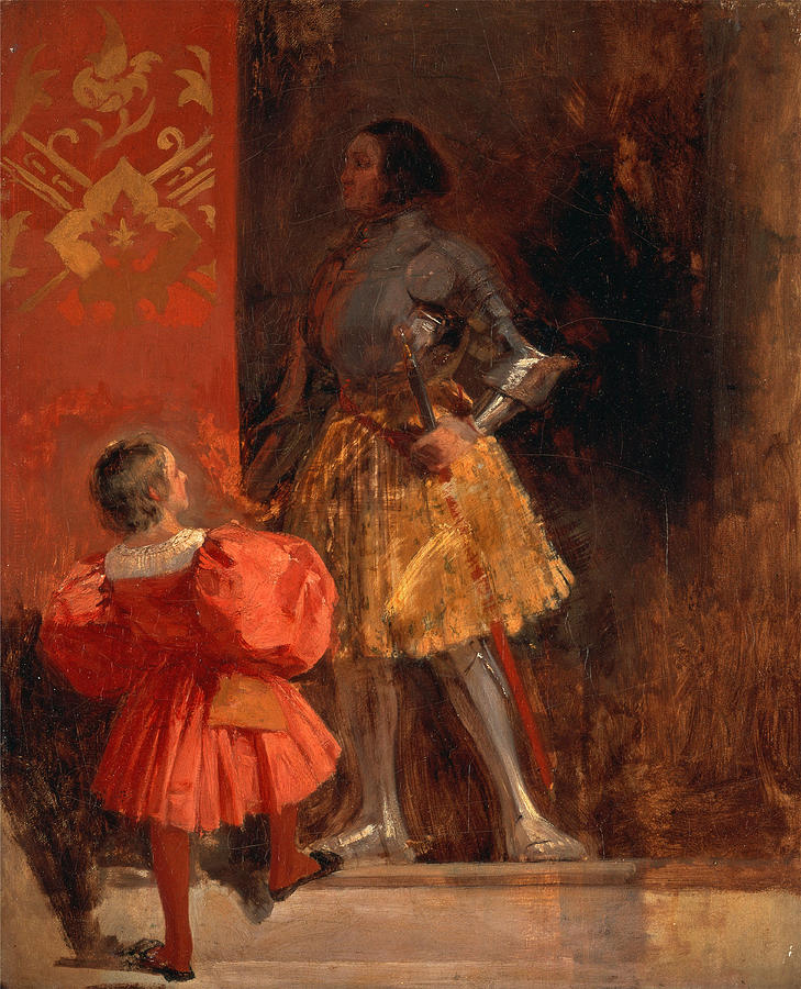 A Knight and Page #3 Painting by Richard Parkes Bonington