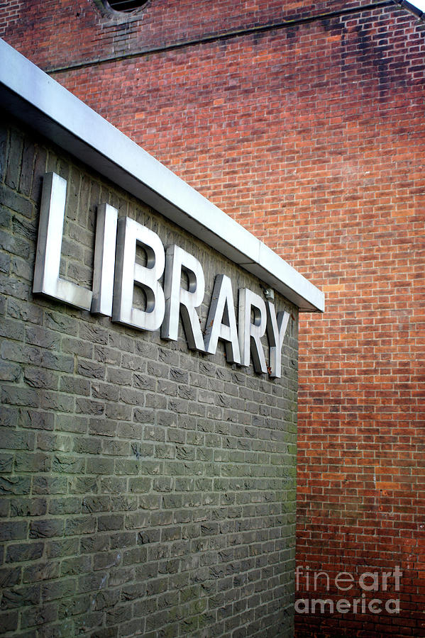 Architecture Photograph - A library sign #2 by Tom Gowanlock