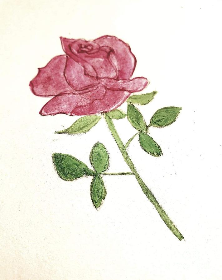 A Rose #2 Painting by Margaret Welsh Willowsilk