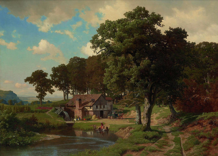 Albert Bierstadt  Painting - A Rustic Mill #2 by Albert Bierstadt