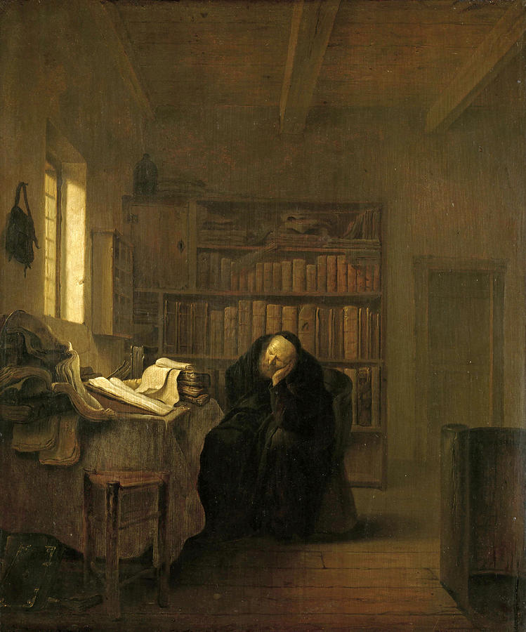 A Scholar in His Study #3 Painting by Salomon Koninck