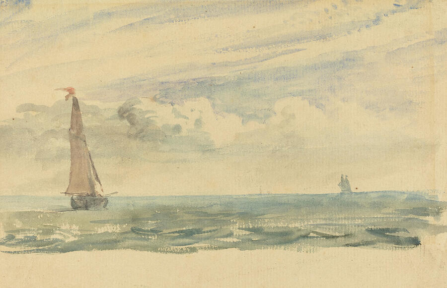 A Seascape with Two Sail Boats #2 Painting by John Constable A Seascape with Two Sail Boats #2 Painting by John Constable