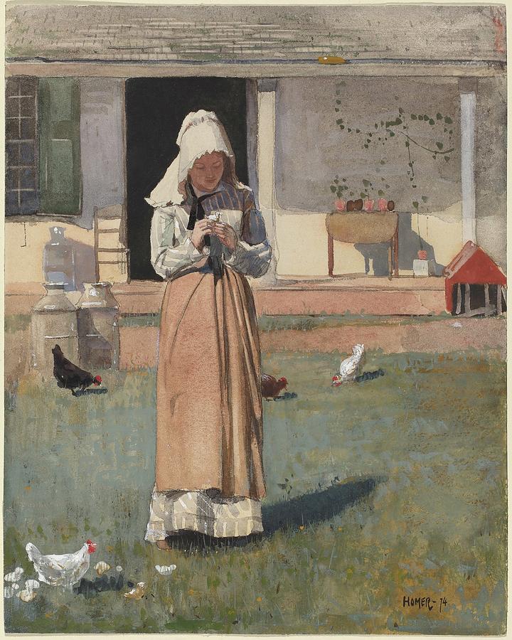 A Sick Chicken Winslow Homer1874 #2 Painting by MotionAge Designs
