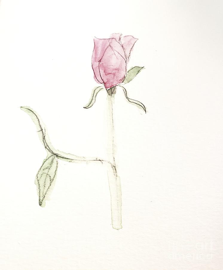A Single Rose #2 Painting by Margaret Welsh Willowsilk