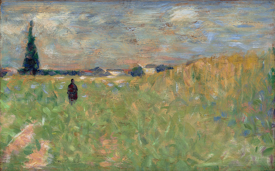 Georges Seurat Painting - A Summer Landscape #2 by Georges Seurat