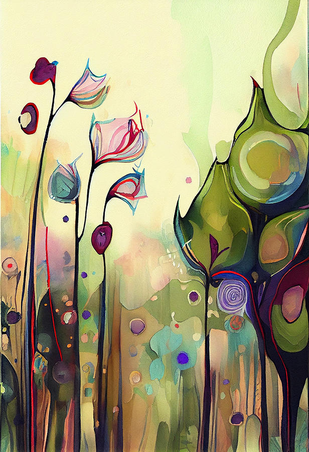 Abstract  Art  Of  Nature  Wildflowers  Bold  Vibrant By Asar Studios Digital Art