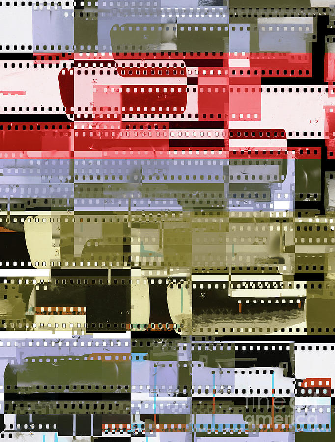 Abstract collage of celluloid film strips #2 Photograph by Michal