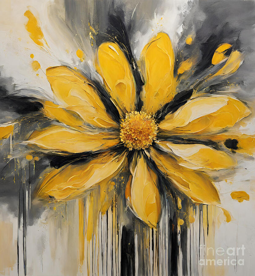 Abstract Painting - Abstract Flower #2 by Naveen Sharma