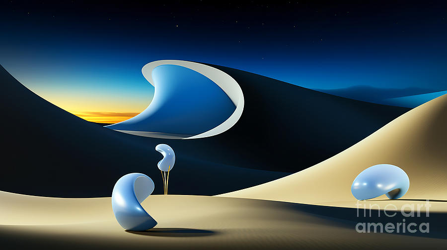 Abstract representation of desert landscape details with starry sky.  #2 Digital Art by Odon Czintos