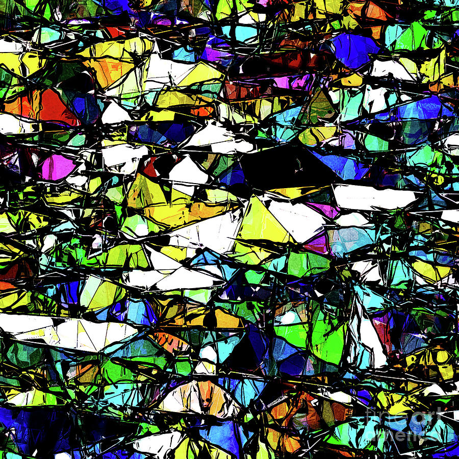 Abstract Stained Glass Digital Art by Phil Perkins