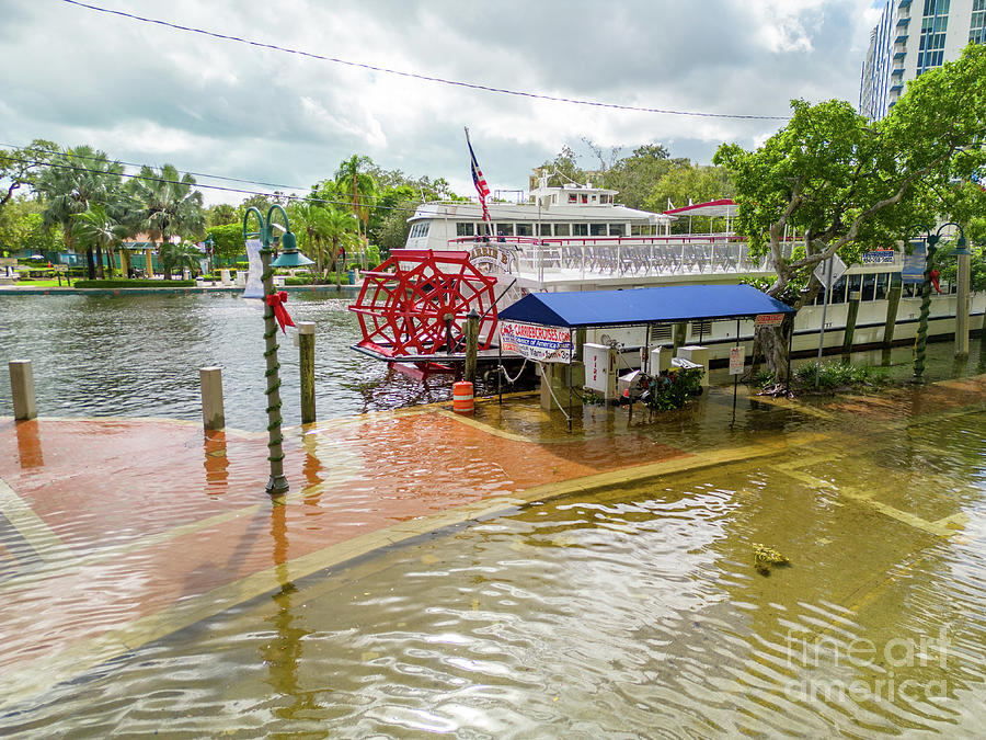 Aerial photo Fort Lauderdale flood and King Tide after Hurricane