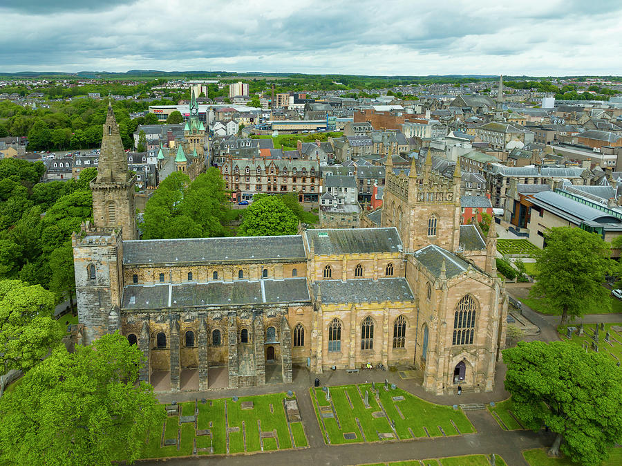 City Photograph - Aerial view from drone of Dunfermline Abbey ,Dunfermline, Fife, Scotland #2 by Brunswick Digital