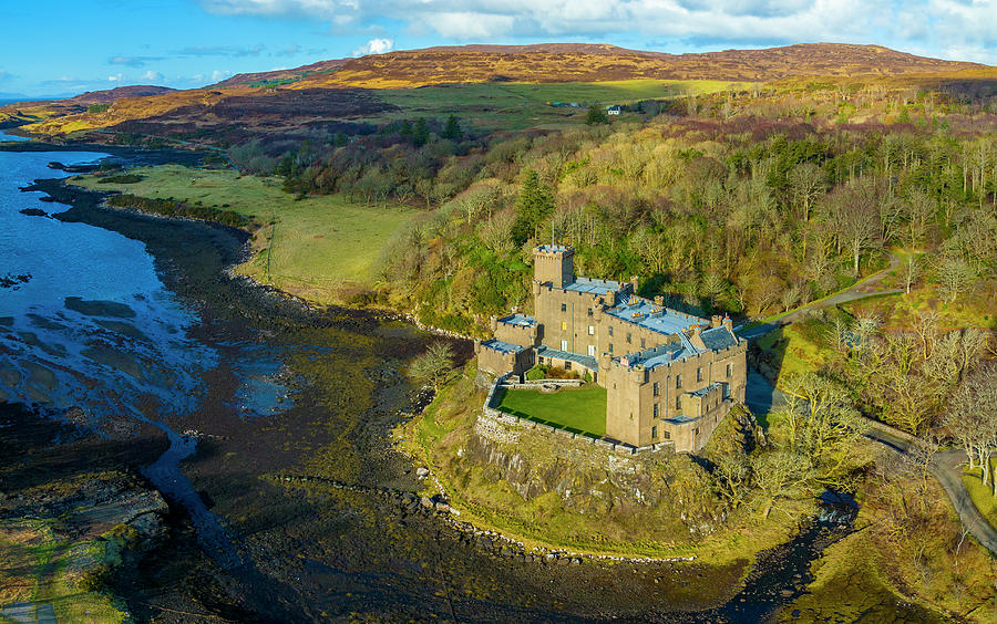Aerial view of Dunvegan Castle on the Isle of Skye, Scotland Photograph by Iain Masterton Pixels