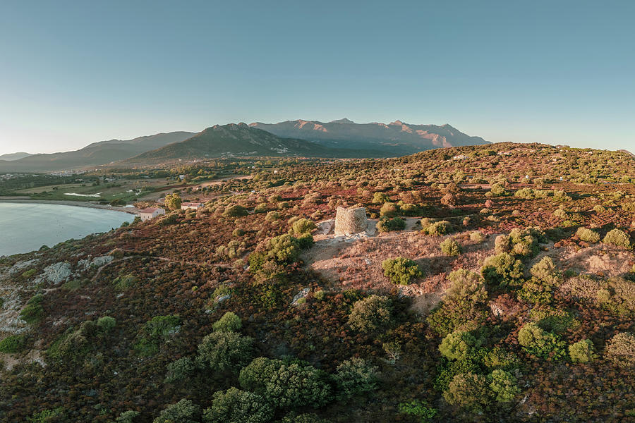 Aerial View Of Genoese Tower At Losari In Corsica Photograph