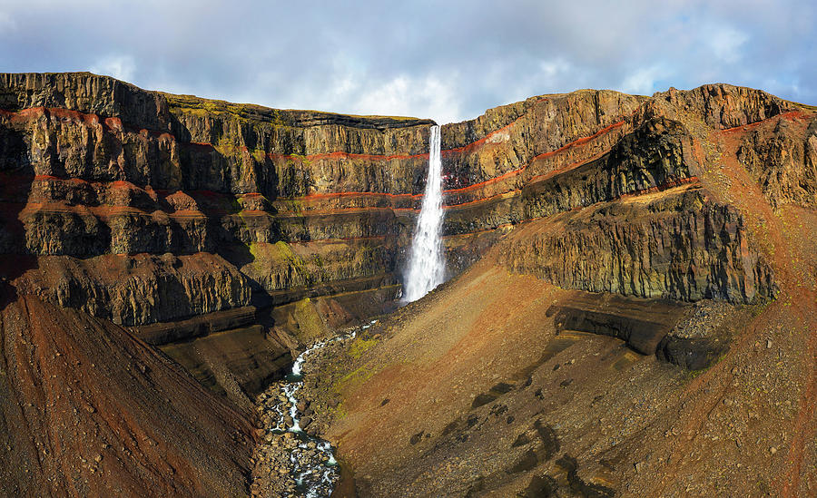 Aerial view of the Hengifoss waterfall in East Iceland #2 Photograph by Miroslav Liska Aerial view of the Hengifoss waterfall in East Iceland #2 Photograph by Miroslav Liska