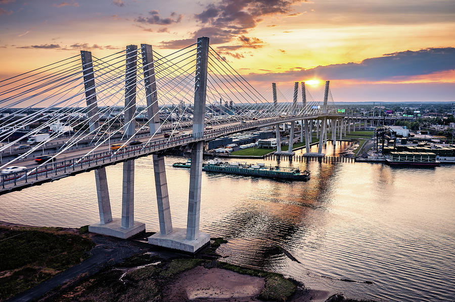 Aerial view of the New Goethals Bridge #2 Photograph by Mihai Andritoiu