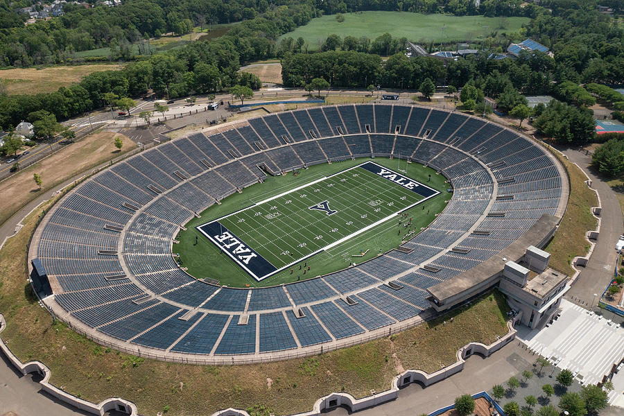 Aerial view of Yale Bowl football stadium at Yale University #2 Photograph by Eldon McGraw