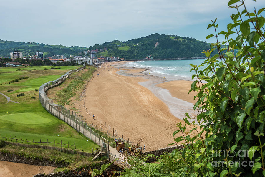 Aerial View To The Zarautz Beach, Basque Country, Spain On A Beautiful Summer Day Photograph