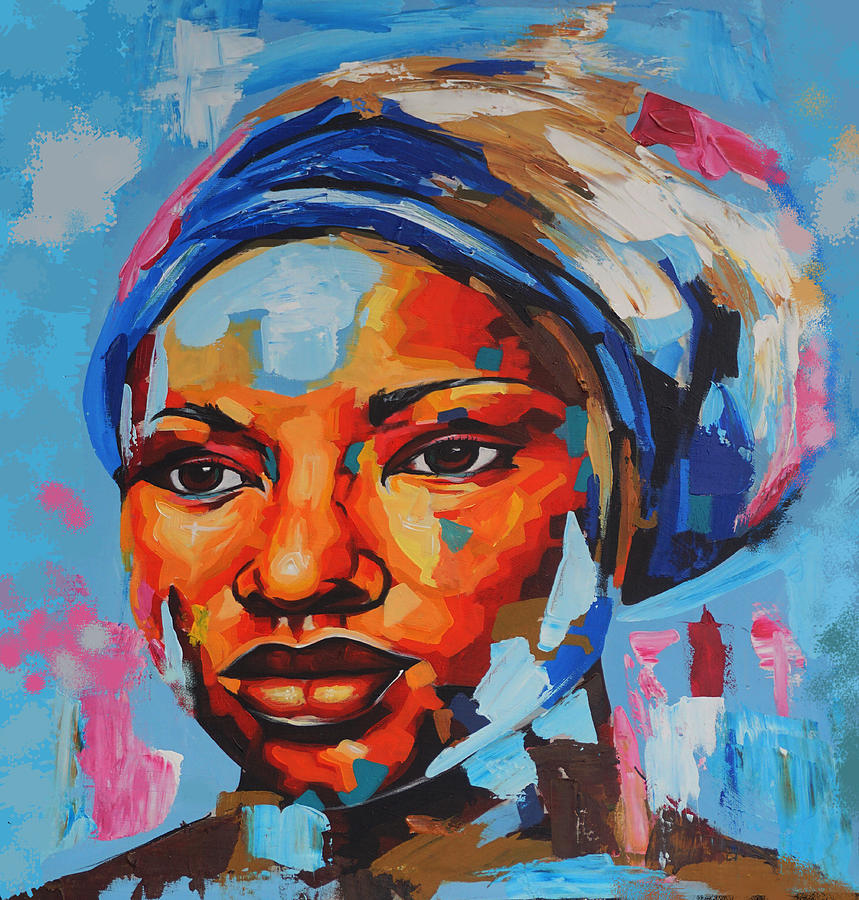 African woman Painting by Mubiru - Fine Art America