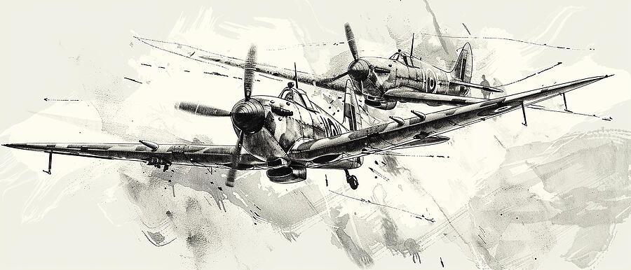Spitfire Mixed Media - Albert Capstaff Pencil Sketch #2 by Stephen Smith Galleries