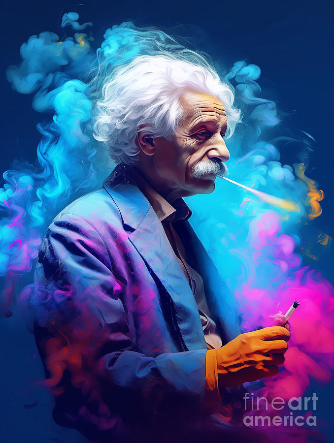 Albert  einstein  Surreal  Cinematic  Minimalistic   by Asar Studios #2 Painting by Celestial Images