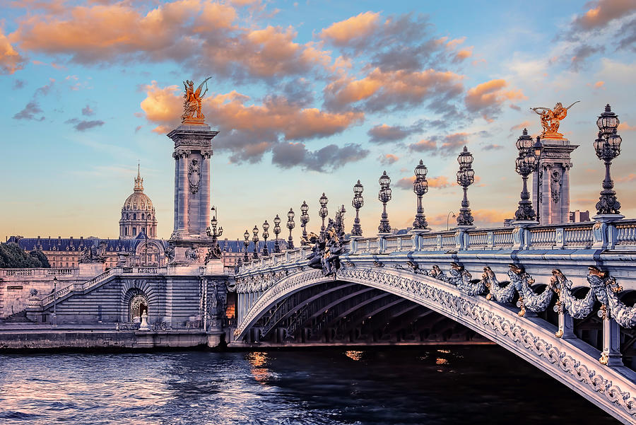 Architecture Photograph - Alexandre III Bridge #2 by Manjik Pictures