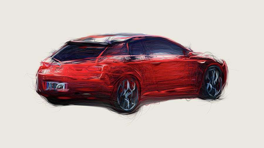 Alfa Romeo Brera Car Drawing Digital Art