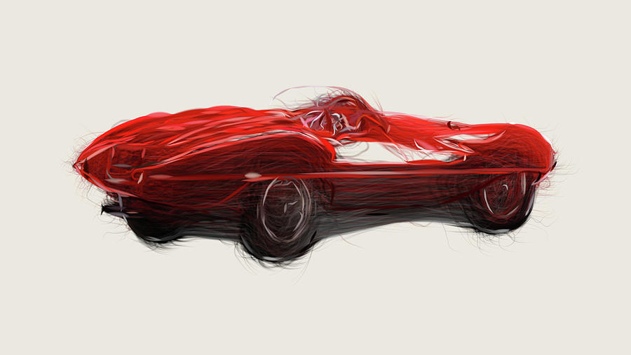 Alfa Romeo C52 Disco Volante Touring Spider Drawing #2 Digital Art by CarsToon Concept