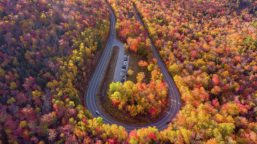 Amazing view of Kancamagus Highway in New Hampshire during Foliage