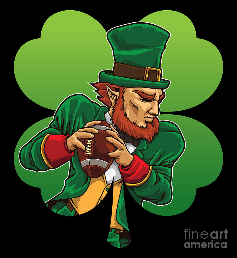 Beer Digital Art - American Football Leprechaun Lucky Irish #2 by Mister Tee