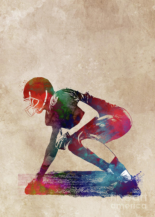 American football player #football #sport #2 Digital Art by Justyna Jaszke JBJart