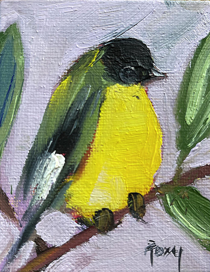 American Goldfinch Painting by Roxy Rich