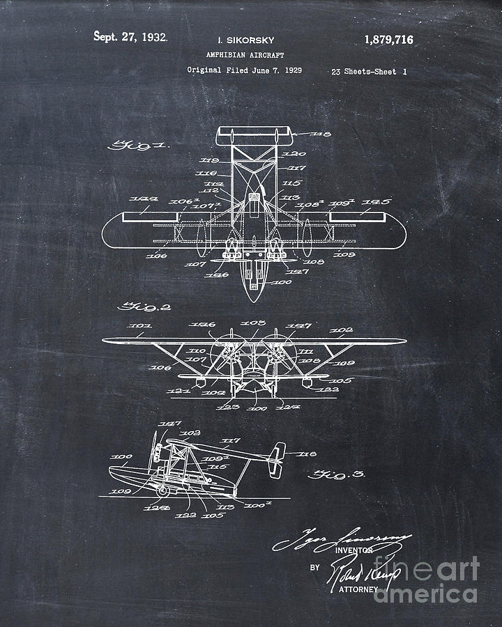 Amphibian Aircraft Patent Print Digital Art by Visual Design - Fine Art ...