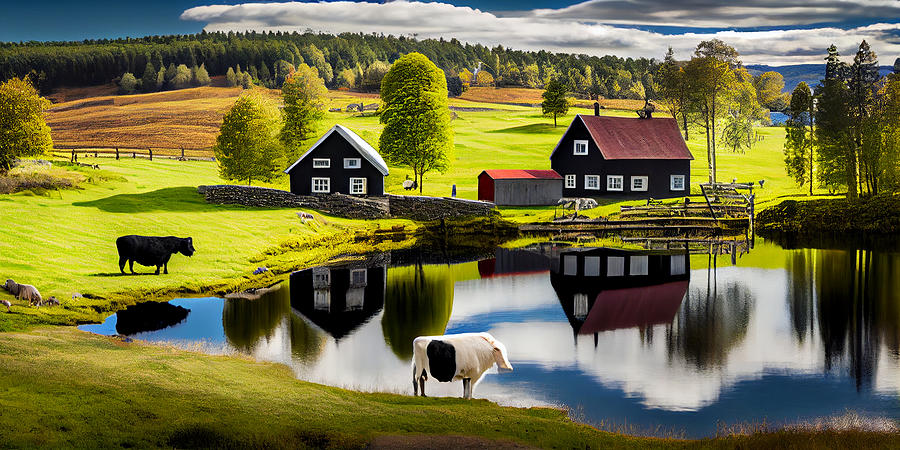 An idyllic rolling countryside in Scandinavia by Asar Studios Digital ...