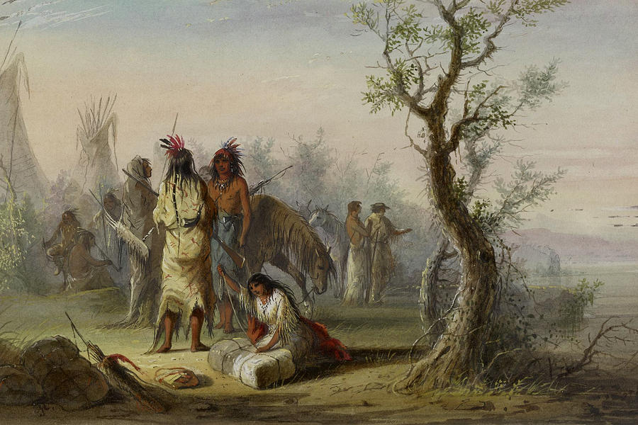 An Indian Camp #2 Painting by Alfred Jacob Miller An Indian Camp #2 Painting by Alfred Jacob Miller