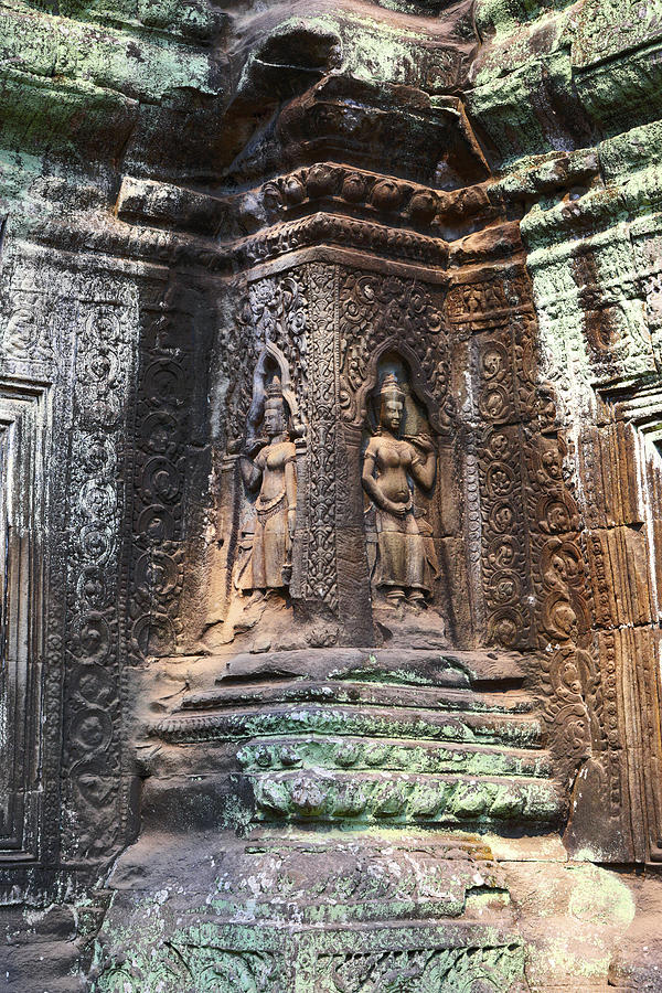 Ancient bas-reliefs on temple in Cambodia #2 Photograph by Mikhail Kokhanchikov